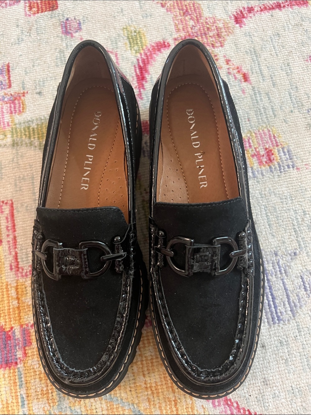 Donald J. Pliner Black Suede Men’s Bit Loafers